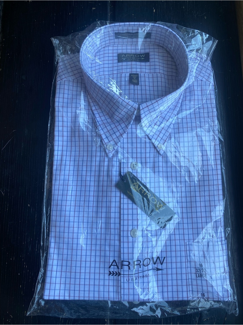 Arrow Men’s Purple Grid Button-Down Dress Shirt